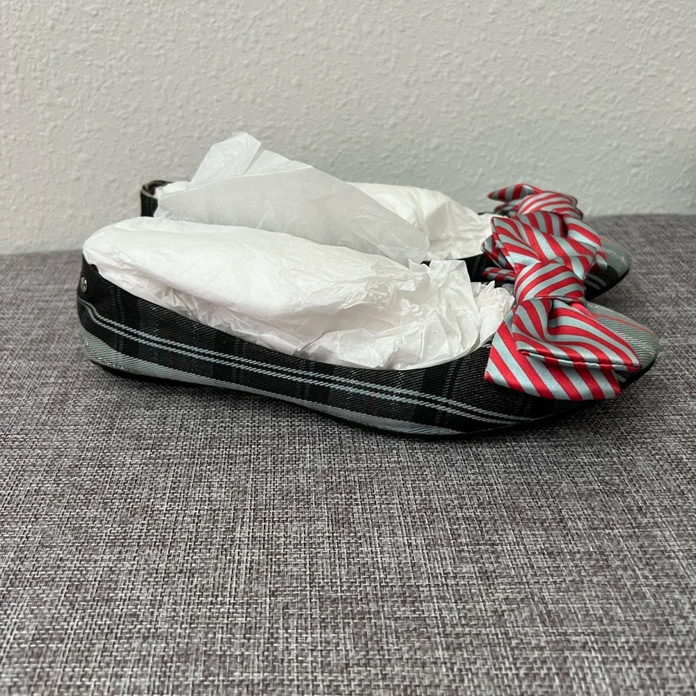 EUC Coach Cambria Plaid Bow Ballet Flats 6 - Picture 4 of 7